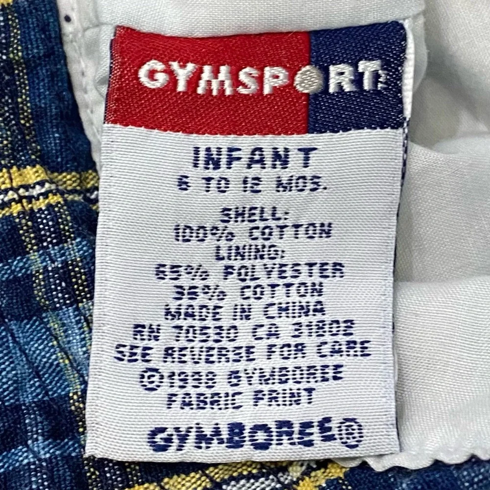 Vintage Gymboree Gymsport Infant‎ 6-12 Months Blue Plaid Bucket Hat